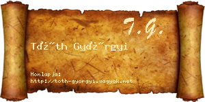 Tóth Györgyi névjegykártya